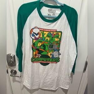 Men’s XL Teenage Mutant Ninja Turtles 3/4 Sleeve Baseball Tee from Loot Crate